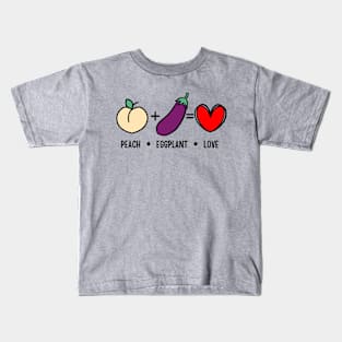 Peach Eggplant Love Funny Kids T-Shirt